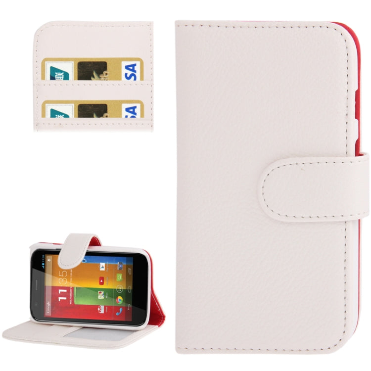 Litchi Texture Leather Case with Credit Card Slots & Holder for Motorola Moto G / XT937C / XT1028