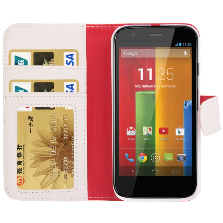 Litchi Texture Leather Case with Credit Card Slots & Holder for Motorola Moto G / XT937C / XT1028