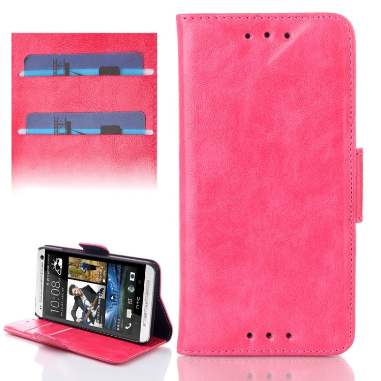 Oil Leather Case with Credit Card Slot & Holder for HTC One / M7