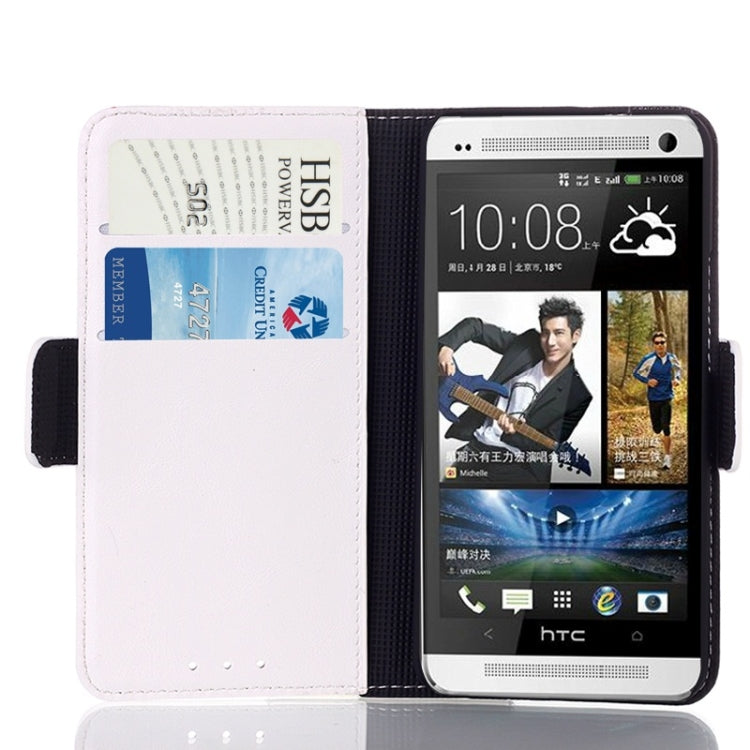 Oil Leather Case with Credit Card Slot & Holder for HTC One / M7