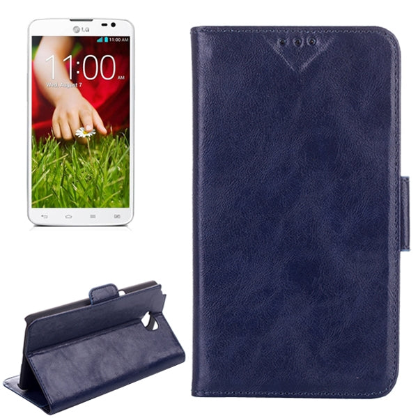 Oil Leather Case with Credit Card Slot & Holder for LG G Pro Lite Dual / D686