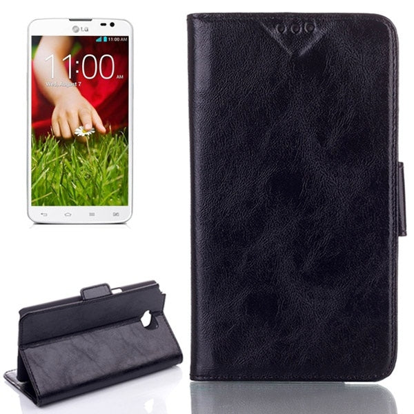 Oil Leather Case with Credit Card Slot & Holder for LG G Pro Lite Dual / D686