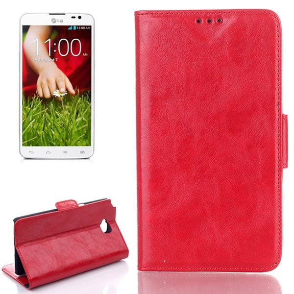 Oil Leather Case with Credit Card Slot & Holder for LG G Pro Lite Dual / D686