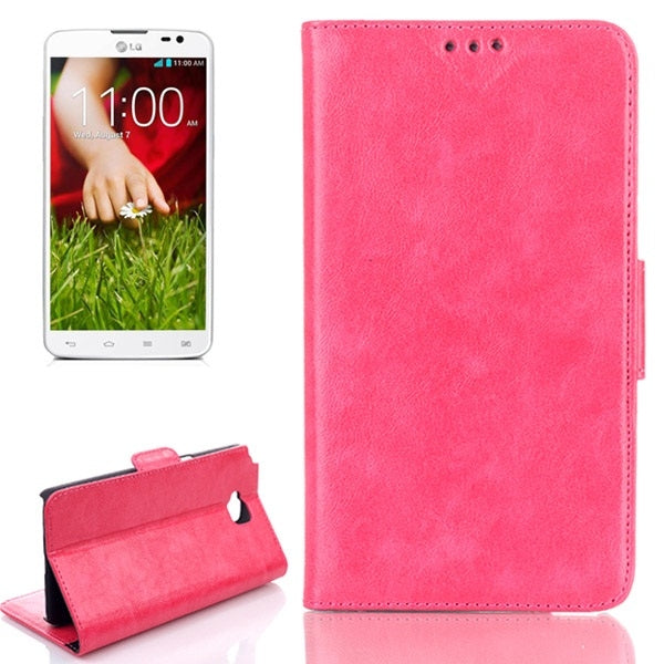 Oil Leather Case with Credit Card Slot & Holder for LG G Pro Lite Dual / D686