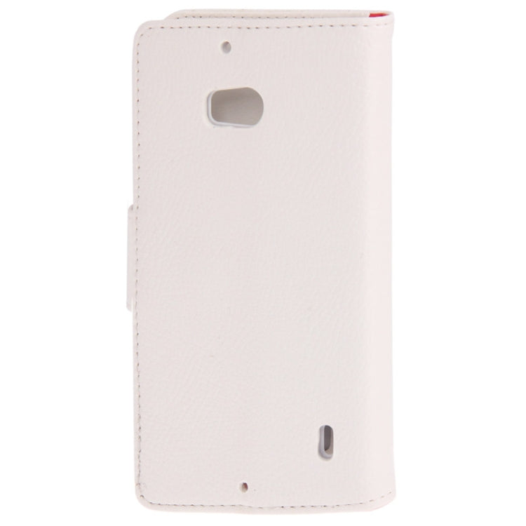 Litchi Texture Leather Case with Credit Card Slots & Holder for Nokia Lumia 929 (White)