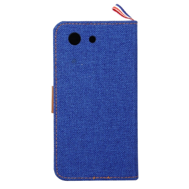 Denim Texture Horizontal Flip Leather Case with Card Slots & Holder & Lanyard for Sony Xperia Z3 Compact / Z3 mini