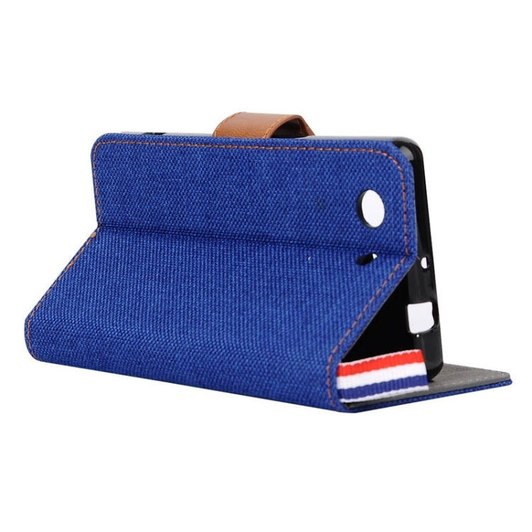 Denim Texture Horizontal Flip Leather Case with Card Slots & Holder & Lanyard for Sony Xperia Z3 Compact / Z3 mini