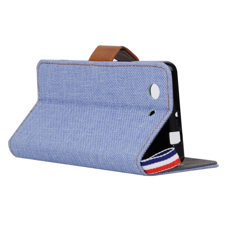 Denim Texture Horizontal Flip Leather Case with Card Slots & Holder & Lanyard for Sony Xperia Z3 Compact / Z3 mini