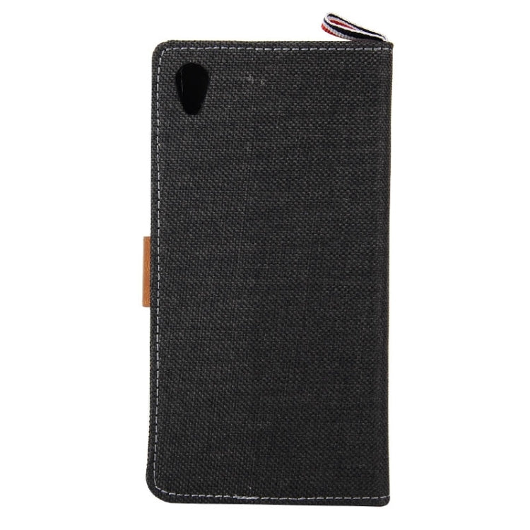 Denim Texture Horizontal Flip Leather Case with Card Slots & Holder & Lanyard for Sony Xperia Z3