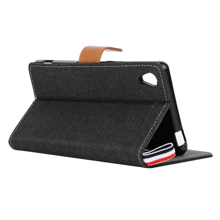 Denim Texture Horizontal Flip Leather Case with Card Slots & Holder & Lanyard for Sony Xperia Z3