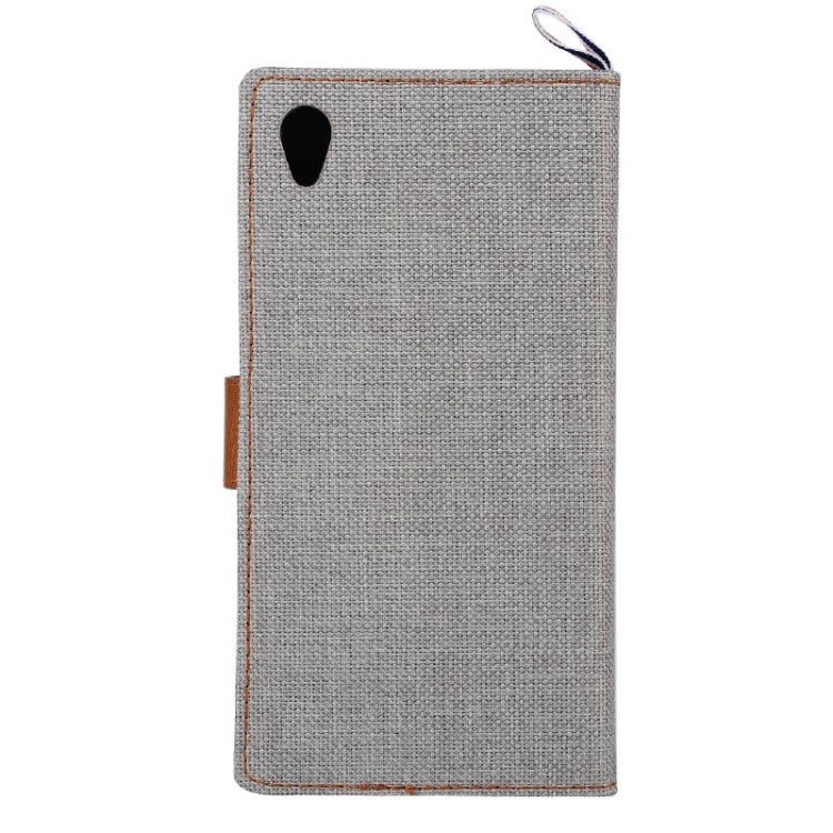 Denim Texture Horizontal Flip Leather Case with Card Slots & Holder & Lanyard for Sony Xperia Z3