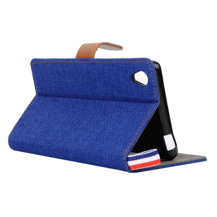 Denim Texture Horizontal Flip Leather Case with Card Slots & Holder & Lanyard for Sony Xperia Z3