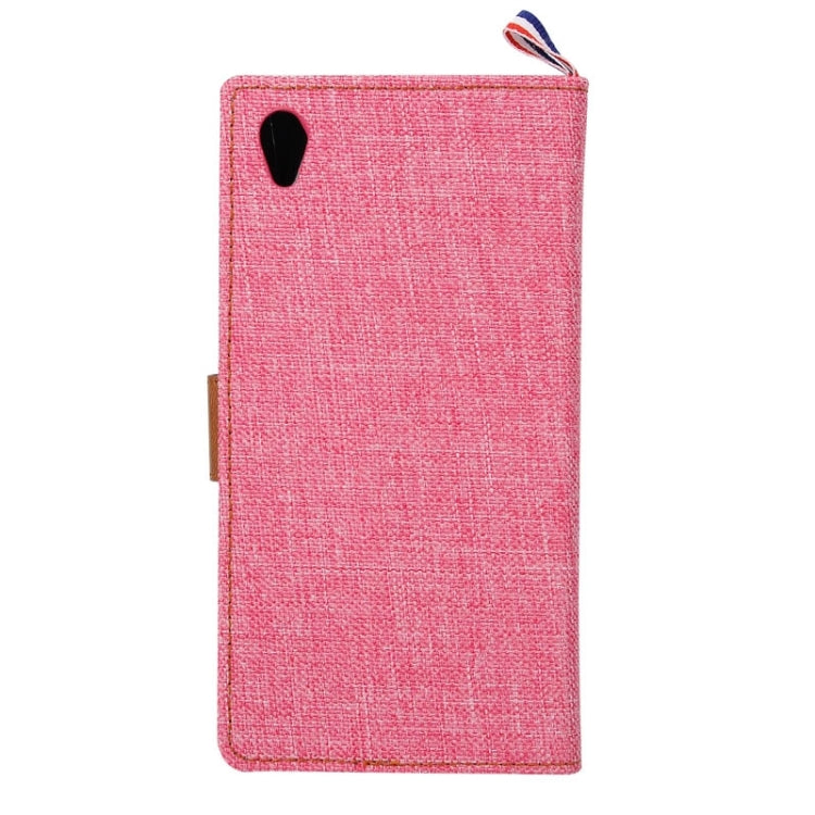 Denim Texture Horizontal Flip Leather Case with Card Slots & Holder & Lanyard for Sony Xperia Z3