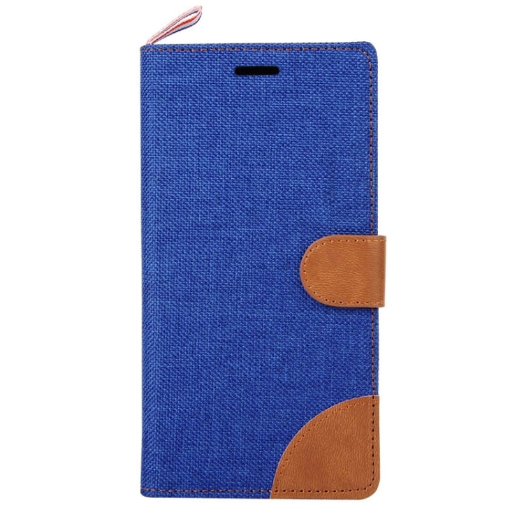 Denim Texture Horizontal Flip Leather Case with Card Slots & Holder & Lanyard for Sony Xperia M4 Aqua