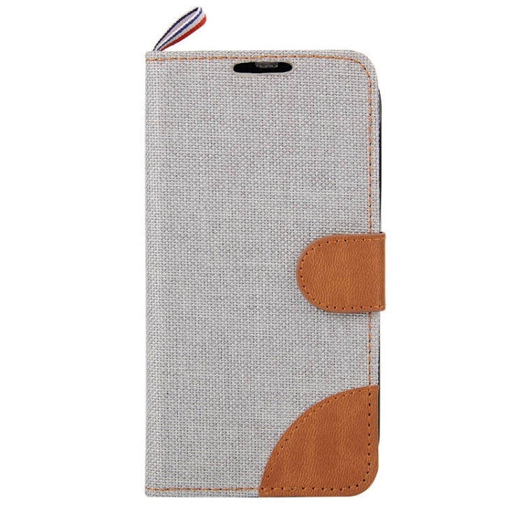 Denim Texture Horizontal Flip Leather Case with Card Slots & Holder & Lanyard for Alcatel One Touch Pop C5