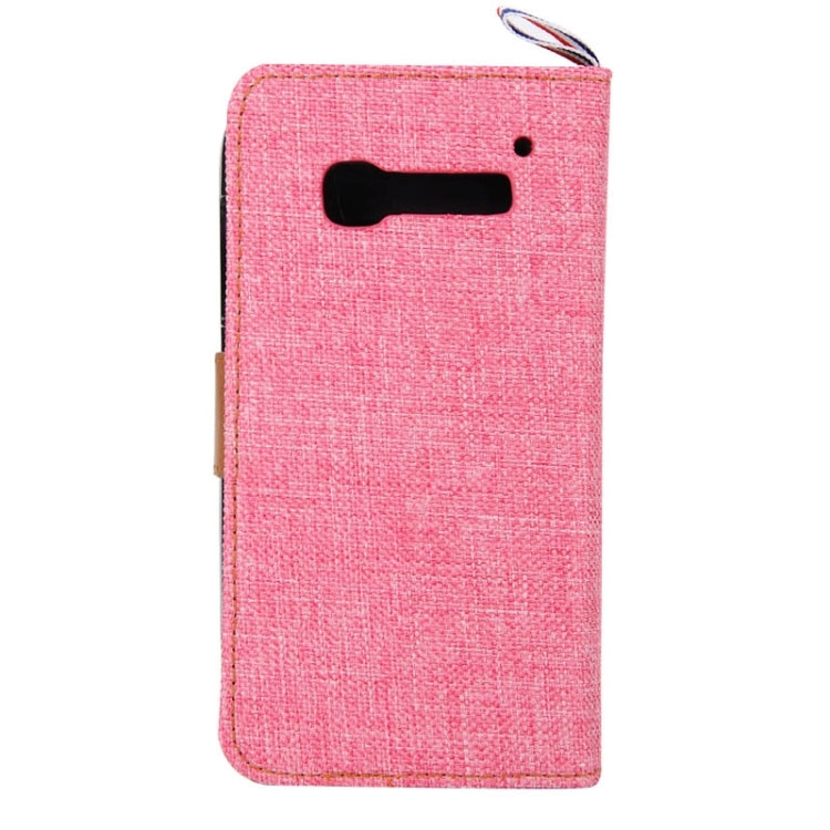 Denim Texture Horizontal Flip Leather Case with Card Slots & Holder & Lanyard for Alcatel One Touch Pop C5