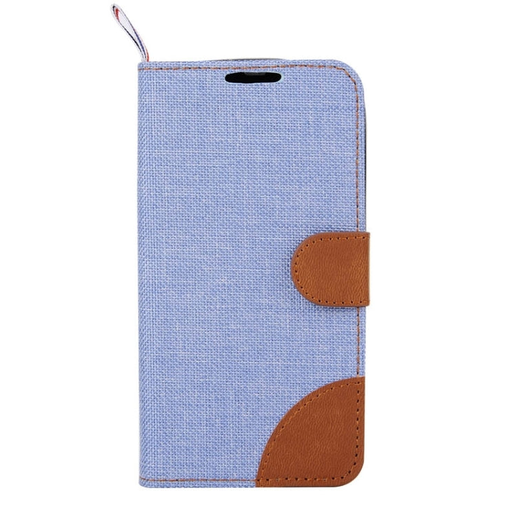 Denim Texture Horizontal Flip Leather Case with Card Slots & Holder & Lanyard for Alcatel One Touch Pop C5