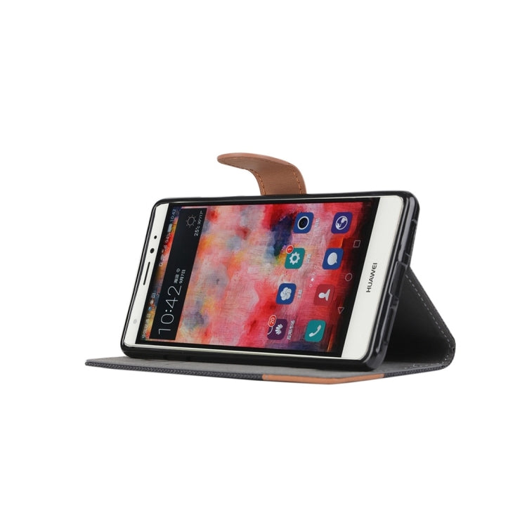 For Huawei Mate S Denim Texture Horizontal Flip Leather Case with Magnetic Snap & Card Slots & Holder & Sling