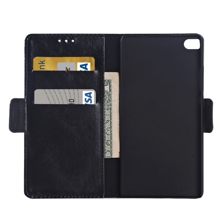 Oil Skin Texture Leather Case with Holder & Card Slots & Wallet for Huawei P8