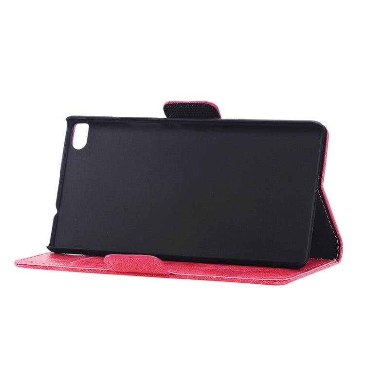 Oil Skin Texture Leather Case with Holder & Card Slots & Wallet for Huawei P8