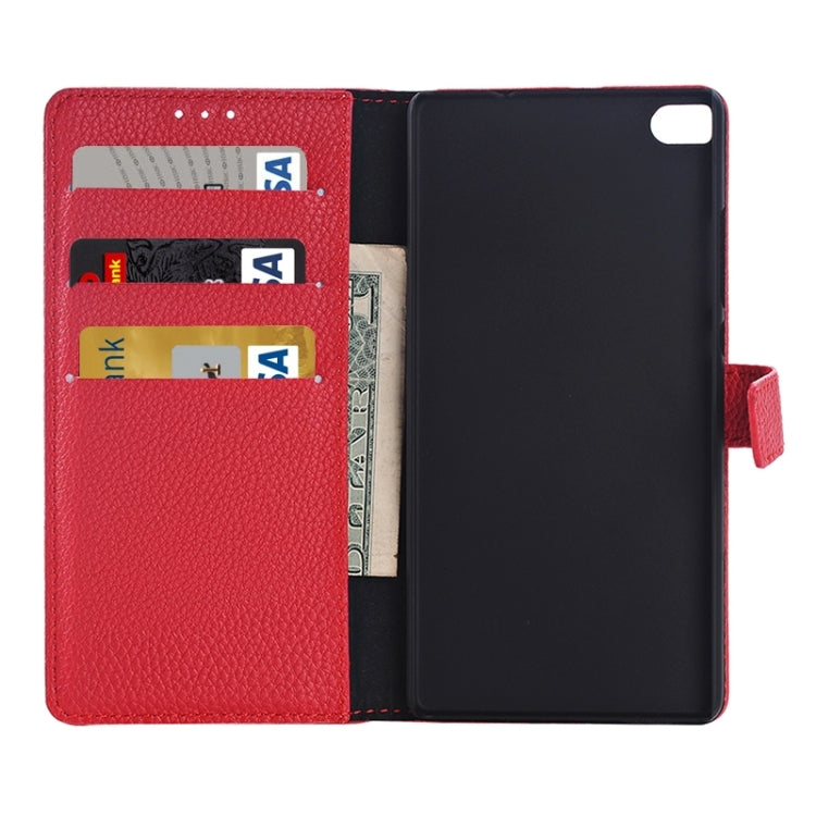 Litchi Texture Leather Case with Holder & Card Slots & Wallet for Huawei P8