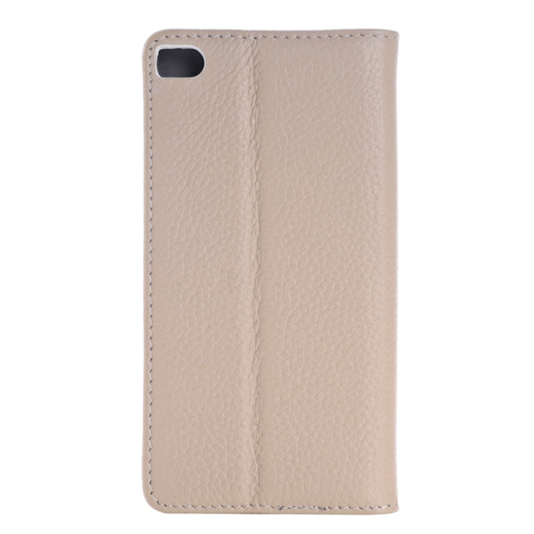 Litchi Texture Genuine Leather Case with Holder & Card Slot for Huawei P8