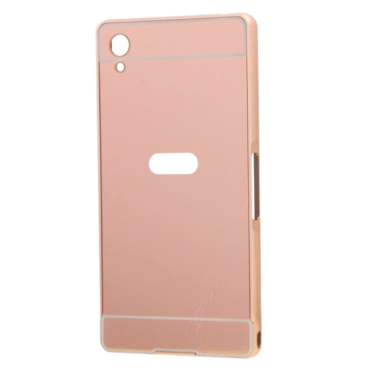 Fashionable Electroplating Mirror Push Pull Back Shell Cover + Metal Bumper Frame for Sony Xperia Z2 / L50
