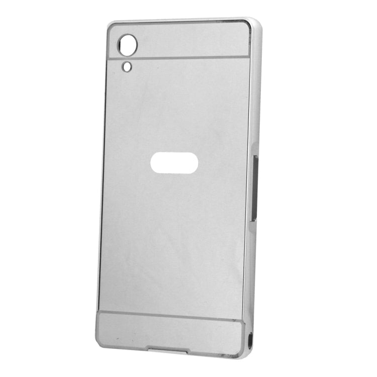 Fashionable Electroplating Mirror Push Pull Back Shell Cover + Metal Bumper Frame for Sony Xperia Z2 / L50