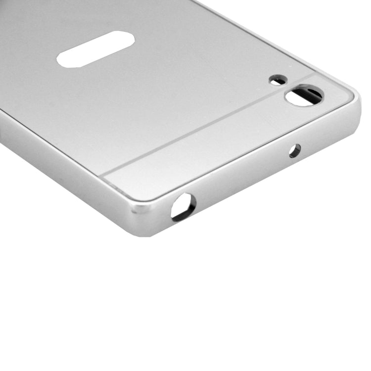 Fashionable Electroplating Mirror Push Pull Back Shell Cover + Metal Bumper Frame for Sony Xperia Z2 / L50