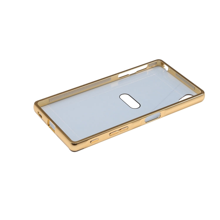 Fashionable Electroplating Push Pull Back Shell Cover + Metal Bumper Frame for Sony Xperia Z3+ / Z4