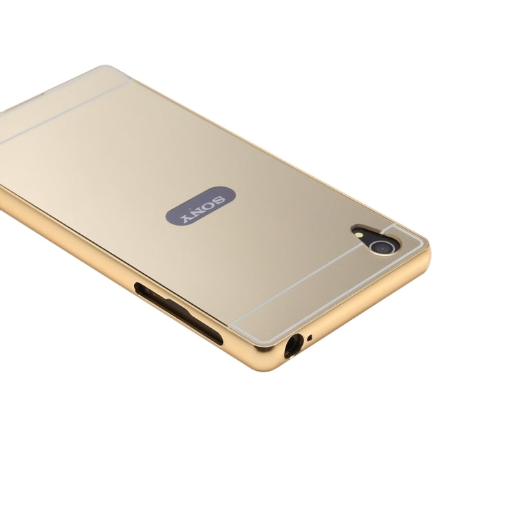 Fashionable Electroplating Push Pull Back Shell Cover + Metal Bumper Frame for Sony Xperia Z3+ / Z4