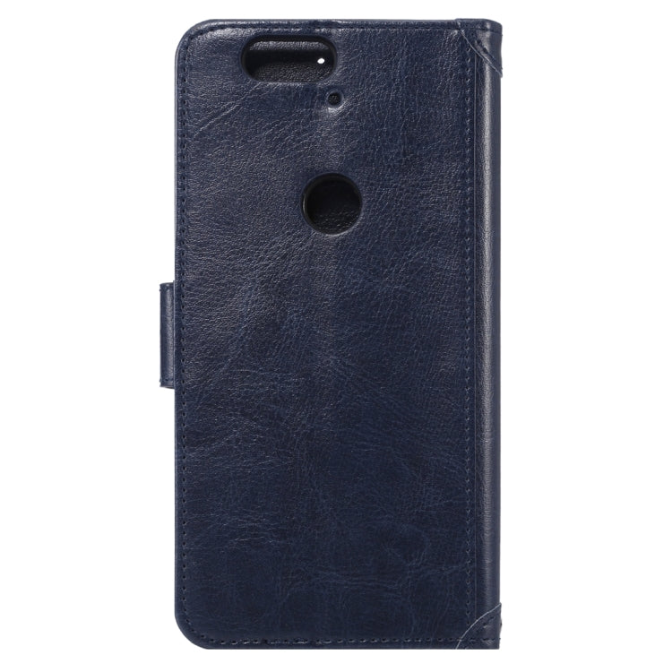 Crazy Horse Texture Horizontal Flip Magnetic Snap Leather Case with Adjustable Holder & Card Slots & Photo Frame & Wallet & Lanyard for Google Nexus 6P