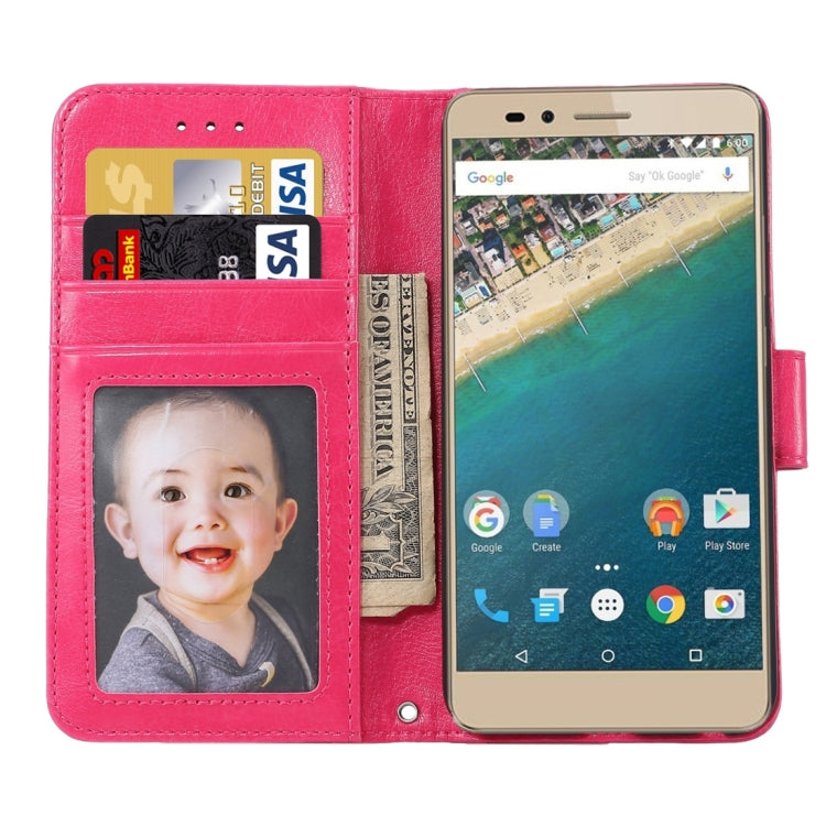 Crazy Horse Texture Horizontal Flip Magnetic Snap Leather Case with Adjustable Holder & Card Slots & Photo Frame & Wallet & Lanyard for Google Nexus 5X