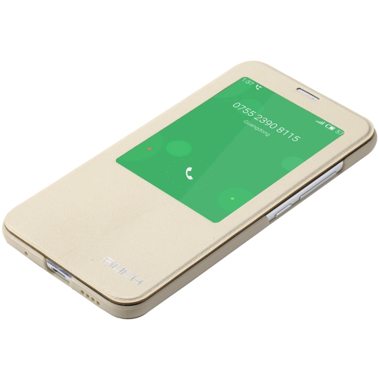 Rock Touch Series Fashionable Business Style Horizontal Flip Leather Case with Intelligent Window and Sleep / Wake-up Function for Meizu MX5