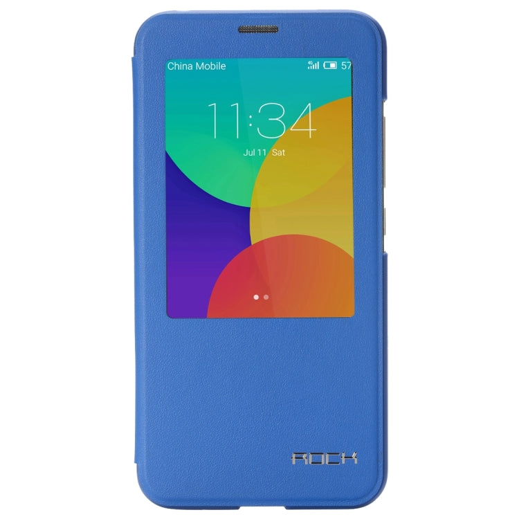 Rock Touch Series Fashionable Business Style Horizontal Flip Leather Case with Intelligent Window and Sleep / Wake-up Function for Meizu MX5