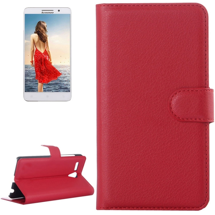 Litchi Texture Flip Leather Case with Holder & Card Slots & Wallet for Lenovo A616