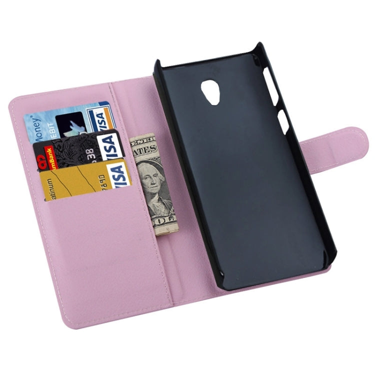 Litchi Texture Flip Leather Case with Holder & Card Slots & Wallet for Lenovo S860