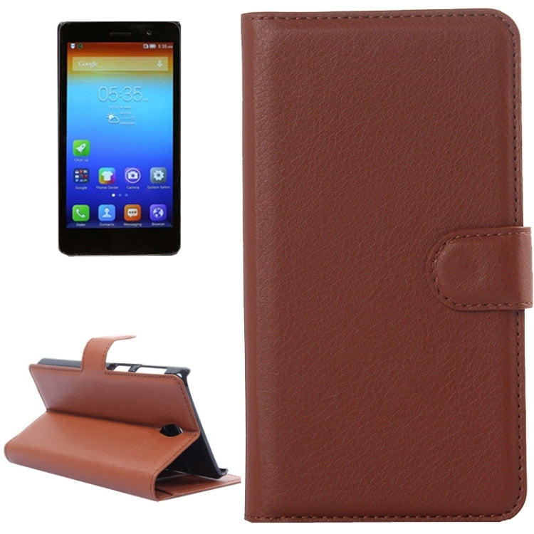 Litchi Texture Flip Leather Case with Holder & Card Slots & Wallet for Lenovo S860