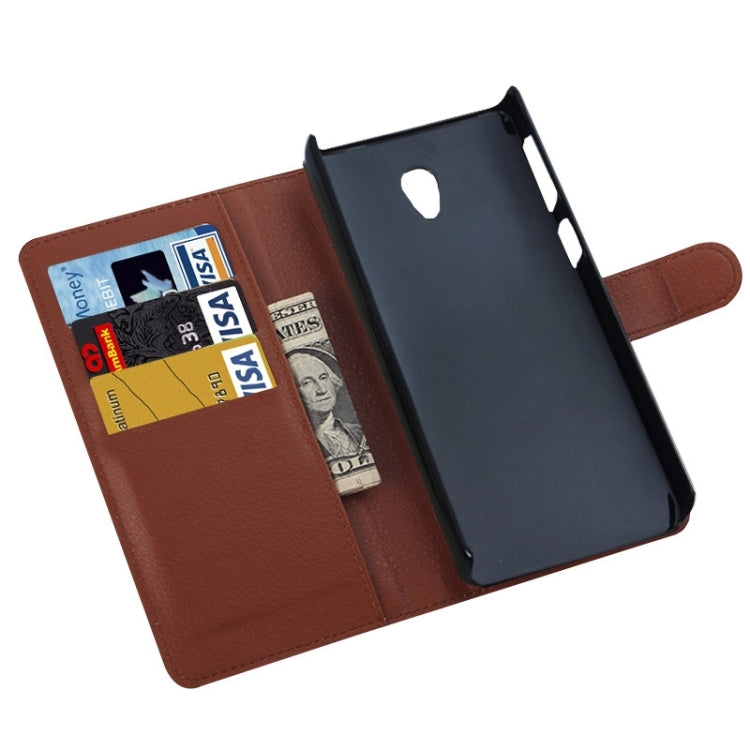 Litchi Texture Flip Leather Case with Holder & Card Slots & Wallet for Lenovo S860