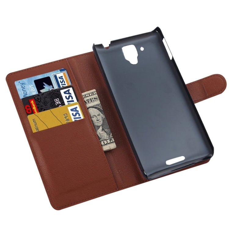 Litchi Texture Flip Leather Case with Holder & Card Slots & Wallet for Lenovo Gold Warrior S8 / S898