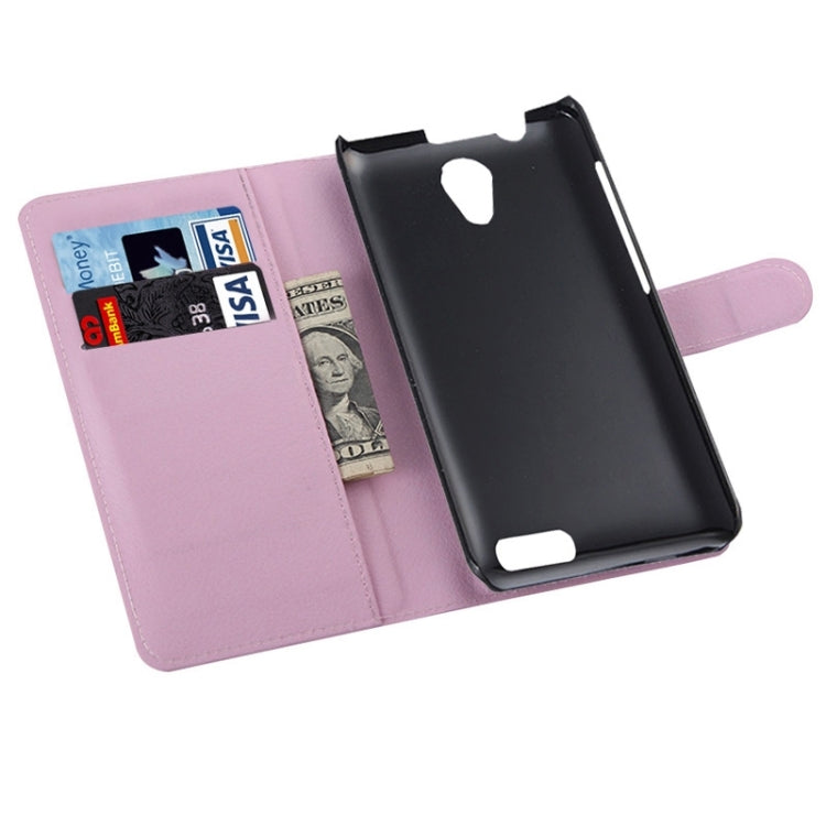 Litchi Texture Flip Leather Case with Holder & Card Slots & Wallet for Lenovo A319
