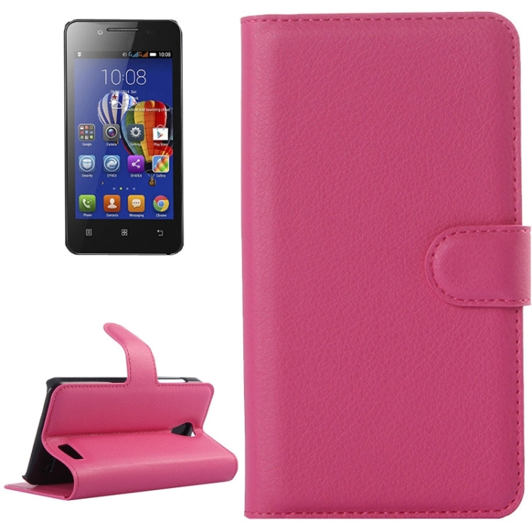 Litchi Texture Flip Leather Case with Holder & Card Slots & Wallet for Lenovo A319
