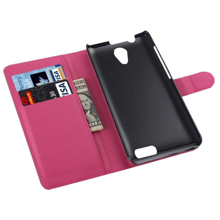 Litchi Texture Flip Leather Case with Holder & Card Slots & Wallet for Lenovo A319