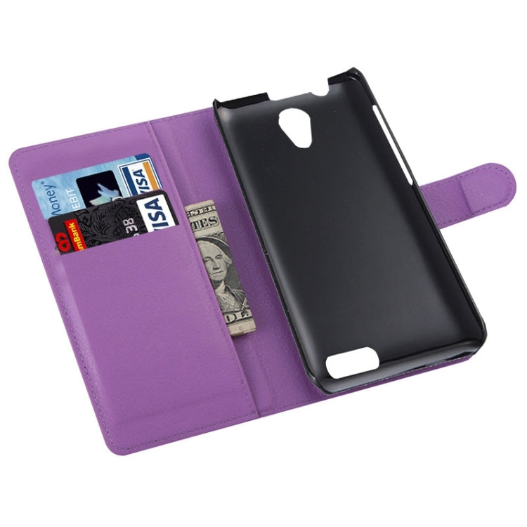 Litchi Texture Flip Leather Case with Holder & Card Slots & Wallet for Lenovo A319