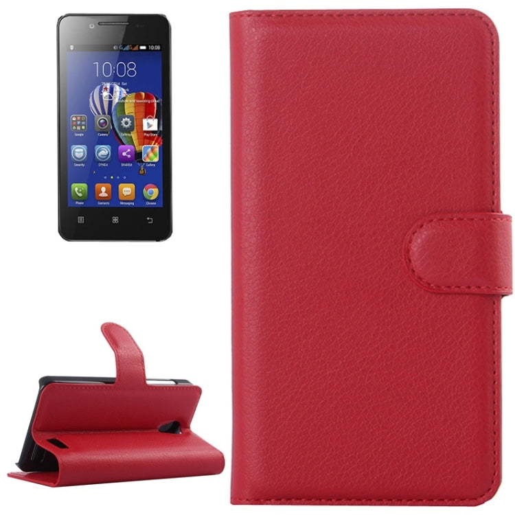 Litchi Texture Flip Leather Case with Holder & Card Slots & Wallet for Lenovo A319