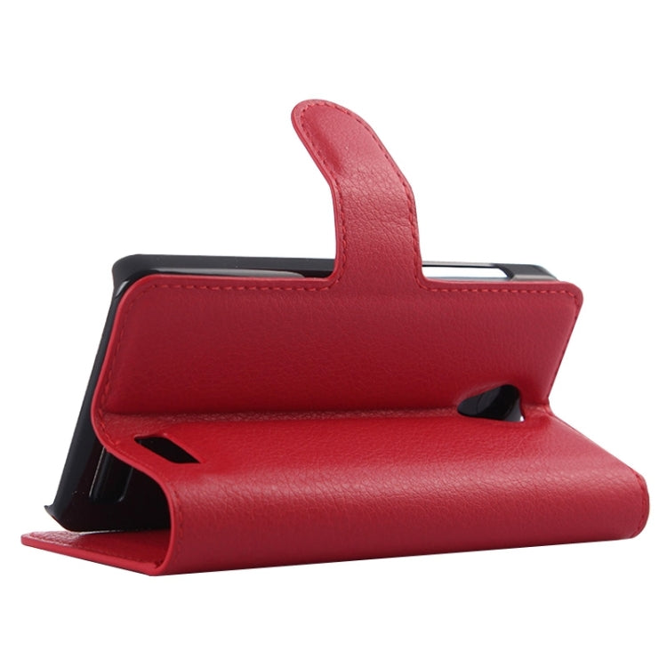 Litchi Texture Flip Leather Case with Holder & Card Slots & Wallet for Lenovo A319