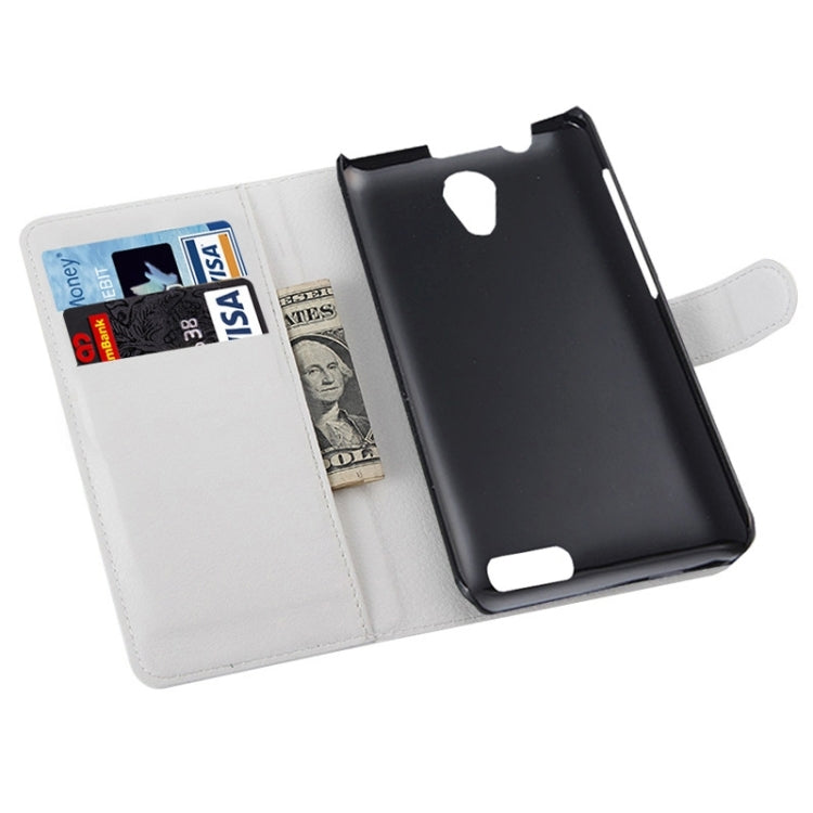 Litchi Texture Flip Leather Case with Holder & Card Slots & Wallet for Lenovo A319
