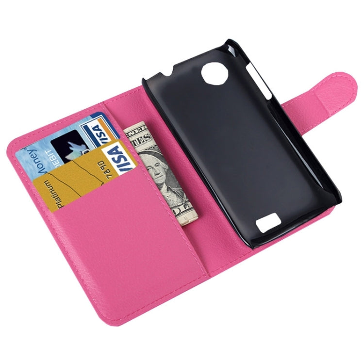 Litchi Texture Flip Leather Case with Holder & Card Slots & Wallet for Lenovo A369