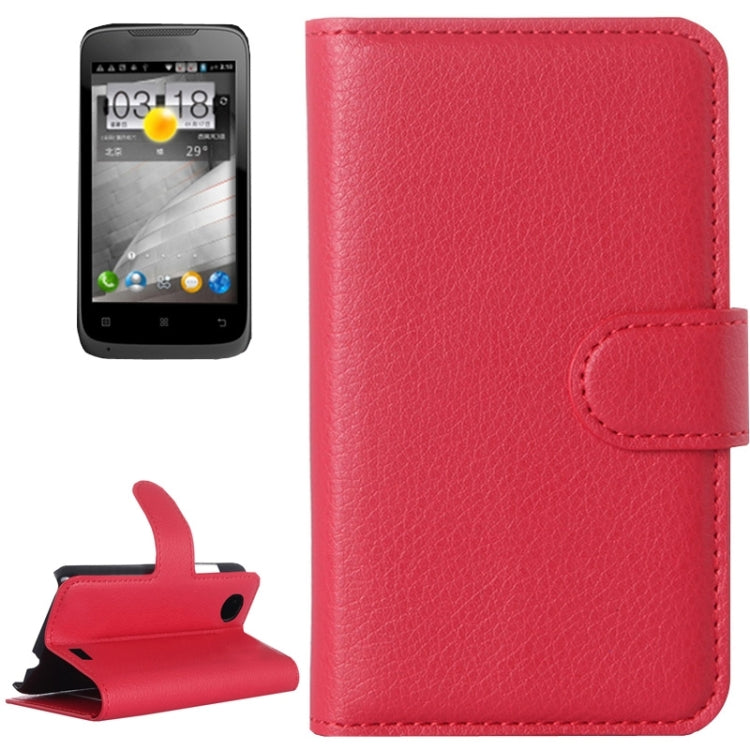 Litchi Texture Flip Leather Case with Holder & Card Slots & Wallet for Lenovo A369