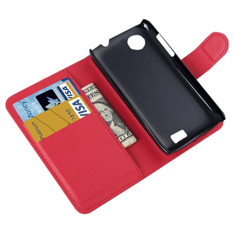 Litchi Texture Flip Leather Case with Holder & Card Slots & Wallet for Lenovo A369